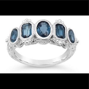 Judith Ripka Sterling Silver Blue Topaz Ring